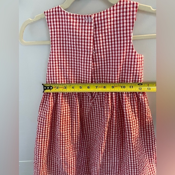 Counting Daisies, girl 6, adorable red white gingham sleeveless strawberry dress - Picture 4 of 7